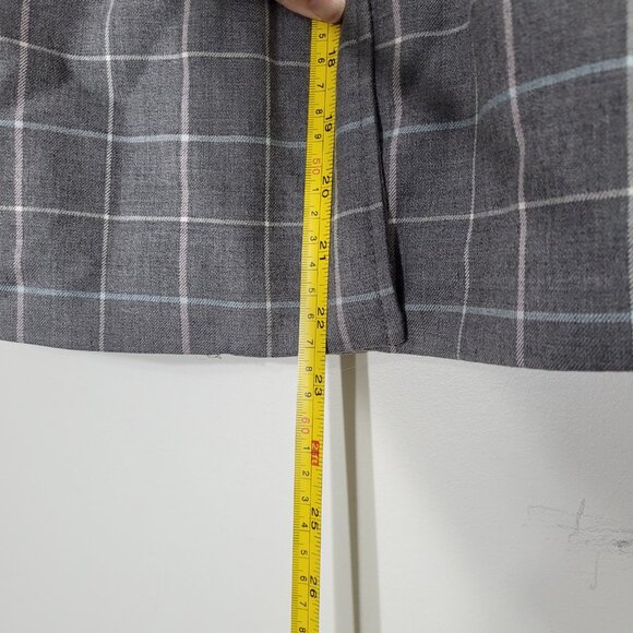 Tommy Hilfiger Gray Girl Windowpane Check Button Front Peplum Coat Jacket Size 5 - Picture 12 of 14